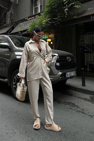 Angelina Oversize Keten Takım 9343-08