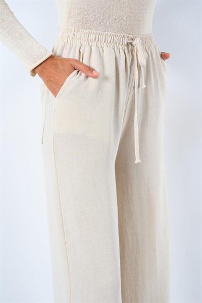Arka Çift Cepli Pantolon - Naturel
