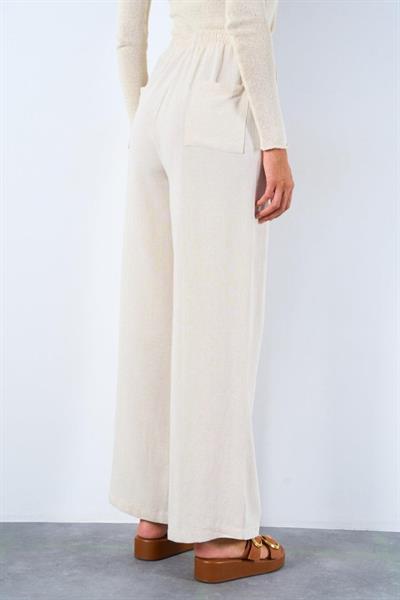 Arka Çift Cepli Pantolon - Naturel