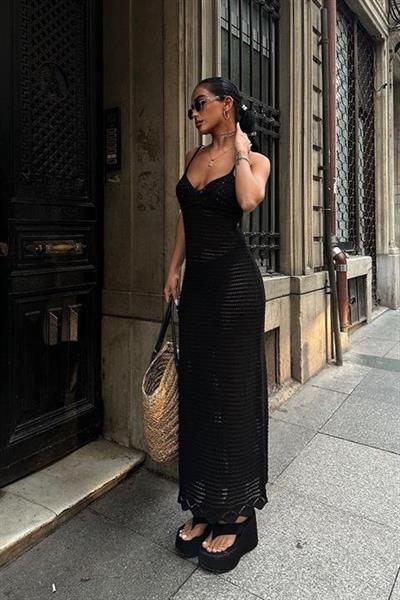 Artesmis Askılı Ajurlu Elbise 2773