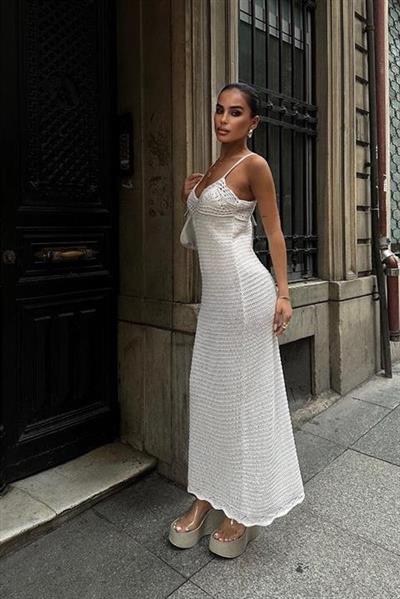 Artesmis Askılı Ajurlu Elbise 2773