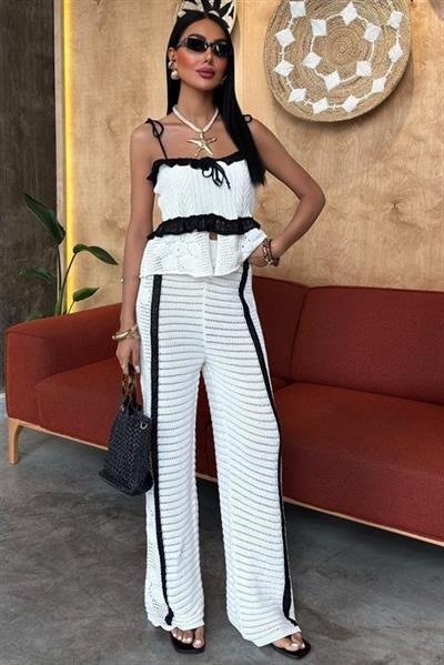 Askılı Bluz Pantolon Triko Takım 10114