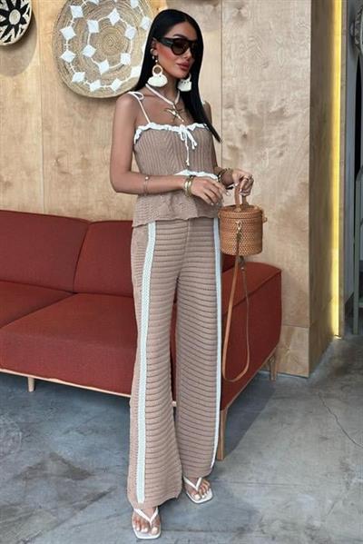 Askılı Bluz Pantolon Triko Takım 10114