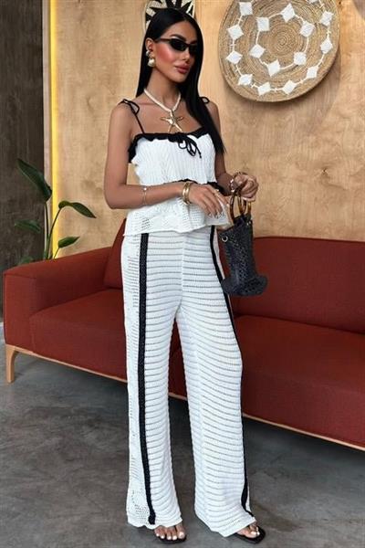 Askılı Bluz Pantolon Triko Takım 10114