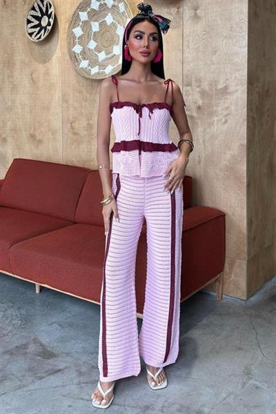 Askılı Bluz Pantolon Triko Takım 10114