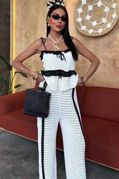 Askılı Bluz Pantolon Triko Takım 10114