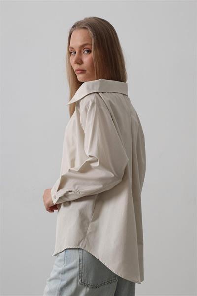 Atlet Detaylı Gömlek - Taş