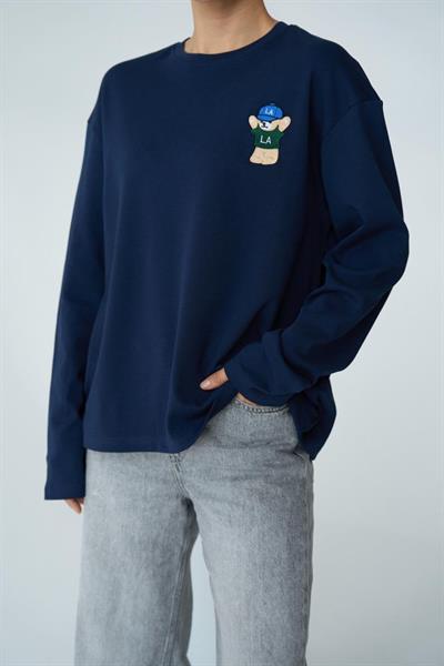 Ayıcık Nakışlı SweatShirt - Lacivert