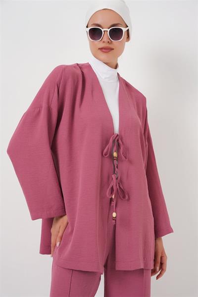 Ayrobin Kimono Pantolon İkili Takım 6739 - Gül Kurusu