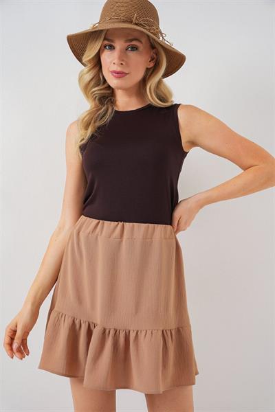 Ayrobin Mini Etek 8054 - Camel