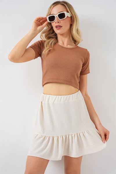 Ayrobin Mini Etek 8054 - Ekru