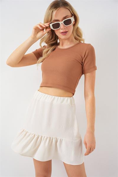Ayrobin Mini Etek 8054 - Ekru
