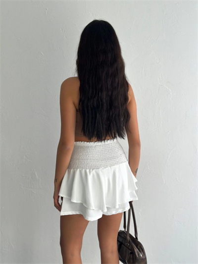 Ayrobin Şortlu Etek - Beyaz