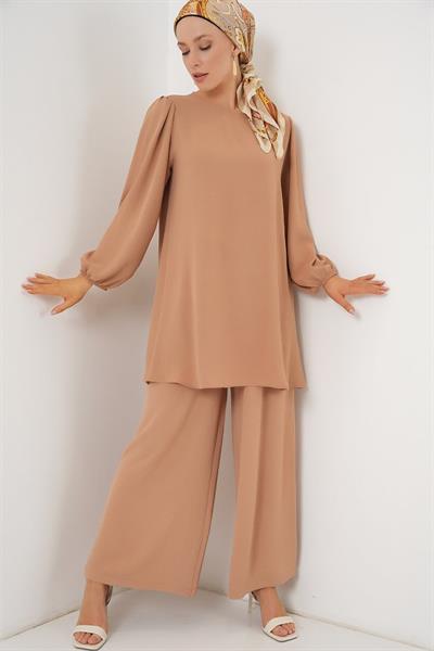 Ayrobin Tunik Pantolon Alt Üst Takım 6712 - Vizon