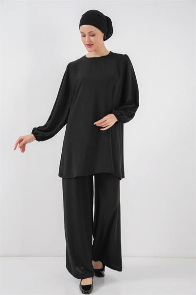 Ayrobin Tunik Pantolon Alt Üst Takım 6712 - Siyah