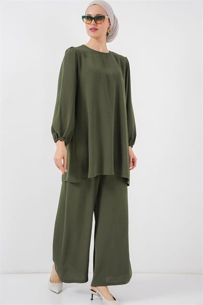 Ayrobin Tunik Pantolon Alt Üst Takım 6712 - Haki