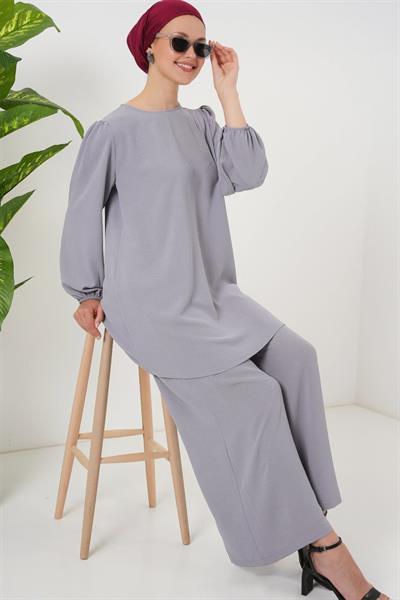 Ayrobin Tunik Pantolon Alt Üst Takım 6712 - Gri