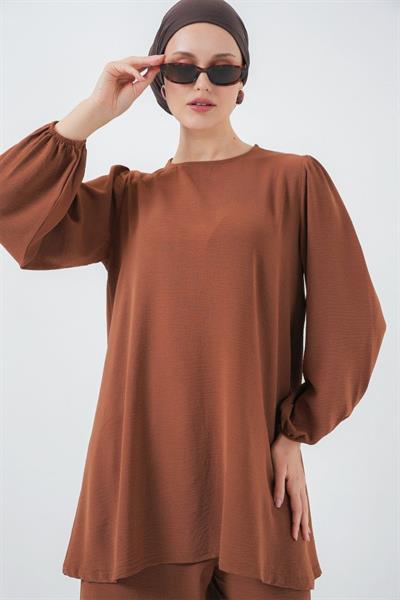 Ayrobin Tunik Pantolon Alt Üst Takım 6712 - Sütlü Kahve