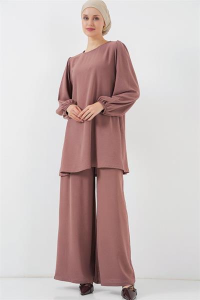 Ayrobin Tunik Pantolon Alt Üst Takım 6712 - Gül Kurusu