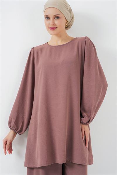 Ayrobin Tunik Pantolon Alt Üst Takım 6712 - Gül Kurusu