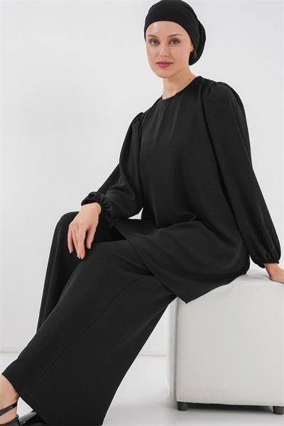 Ayrobin Tunik Pantolon Alt Üst Takım 6712 - Siyah