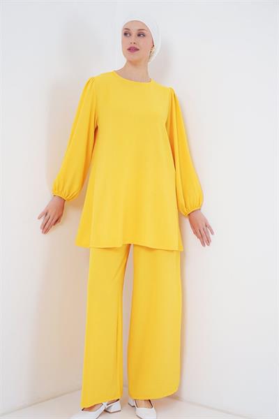 Ayrobin Tunik Pantolon Alt Üst Takım 6712 - Sarı