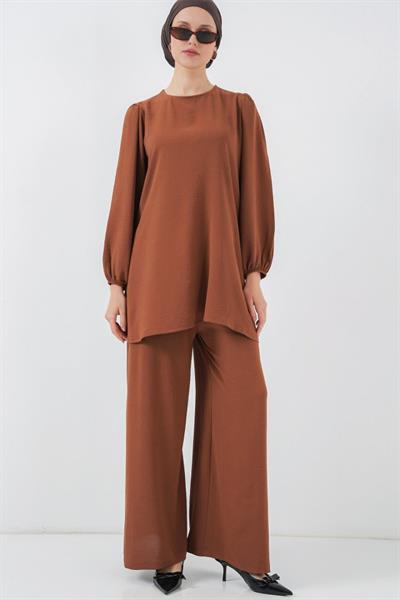 Ayrobin Tunik Pantolon Alt Üst Takım 6712 - Sütlü Kahve