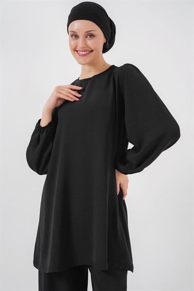 Ayrobin Tunik Pantolon Alt Üst Takım 6712 - Siyah