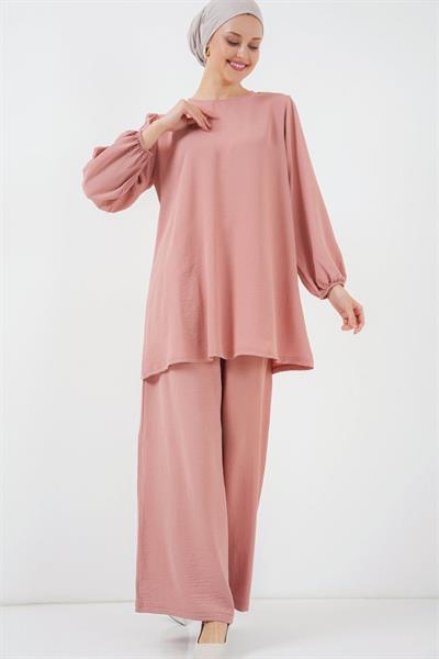 Ayrobin Tunik Pantolon Alt Üst Takım 6712 - Somon