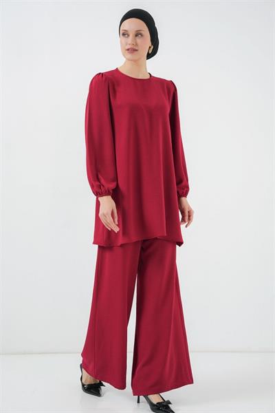 Ayrobin Tunik Pantolon Alt Üst Takım 6712 - Bordo