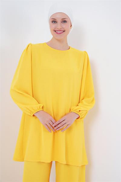 Ayrobin Tunik Pantolon Alt Üst Takım 6712 - Sarı