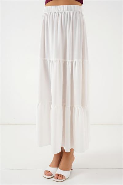 Ayrobin Uzun Etek 8048 - Beyaz