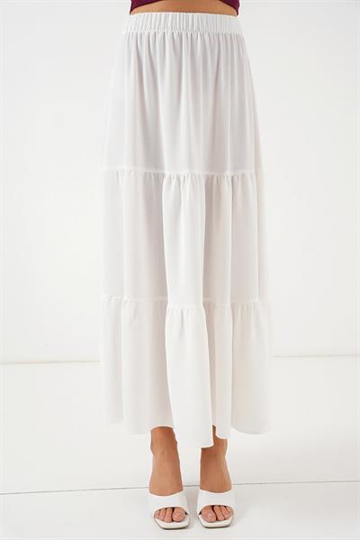 Ayrobin Uzun Etek 8048 - Beyaz