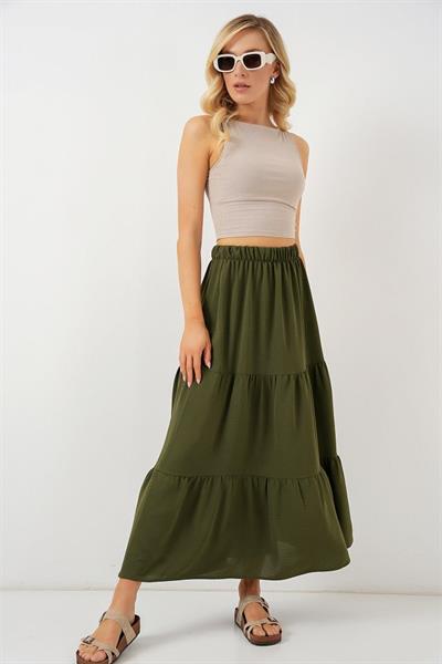 Ayrobin Uzun Etek 8048 - Haki