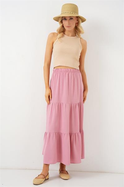 Ayrobin Uzun Etek 8048 - Pudra