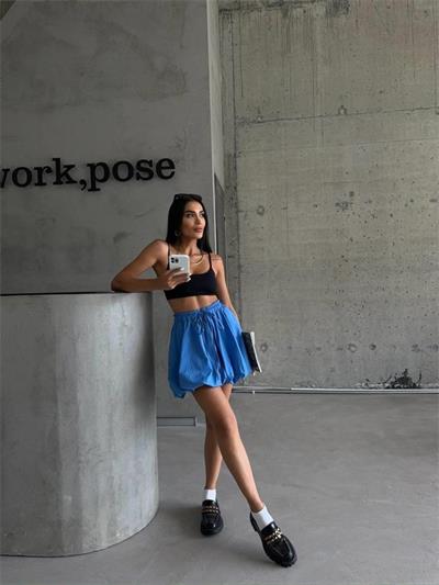 BALON ETEK POPLİN - Mavi