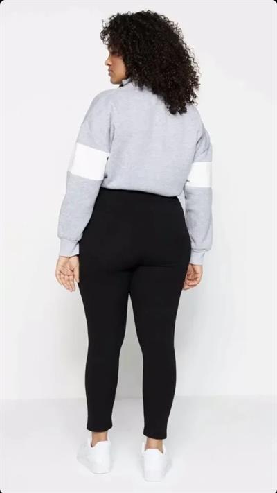 BATTAL Yüksel Bel Fitilli Tayt - Siyah