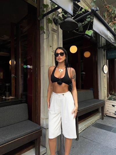 BERMUDA ŞORT KETEN - Ham