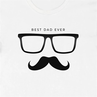 Babalar Günü Hediye Baba Temalı Baskılı Oversize Bisiklet Yaka T-shirt - Beyaz