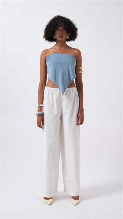 Bağlamalı Denim Crop