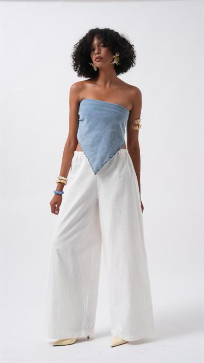 Bağlamalı Denim Crop