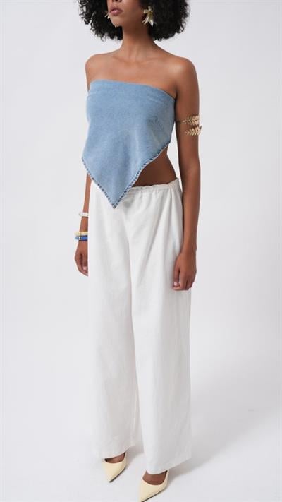 Bağlamalı Denim Crop