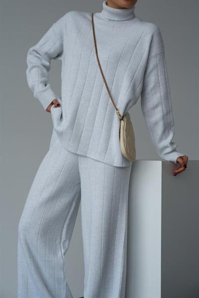 Balıkçı Yaka Triko Takım - Karmelanj