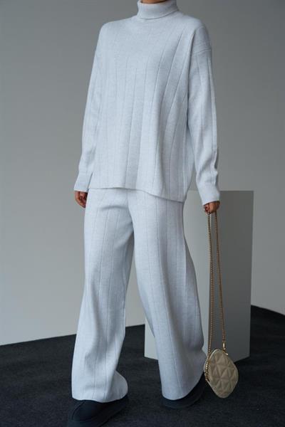 Balıkçı Yaka Triko Takım - Karmelanj