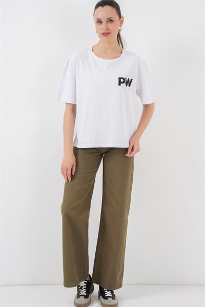 Baskılı Basic Tişört 4343 - Beyaz