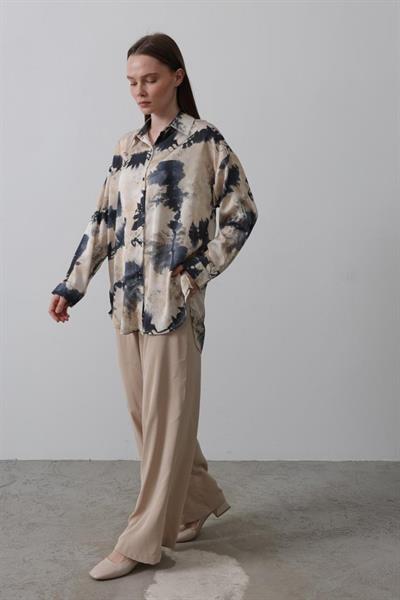 Baskılı Gömlek - Lacivert