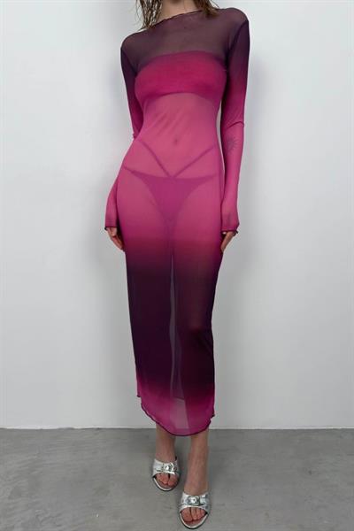 Baskılı Maxi Boy Elbise