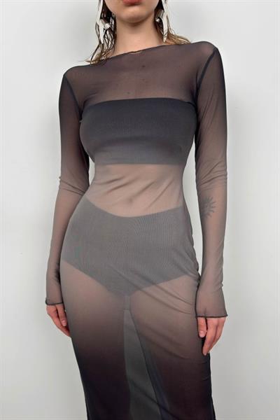 Baskılı Maxi Boy Elbise