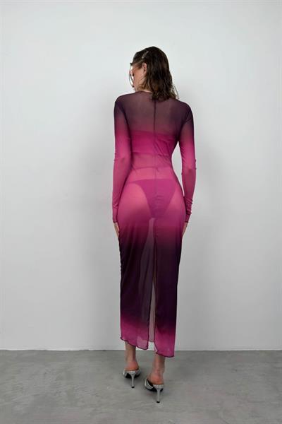 Baskılı Maxi Boy Elbise