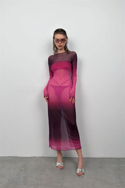 Baskılı Maxi Boy Elbise